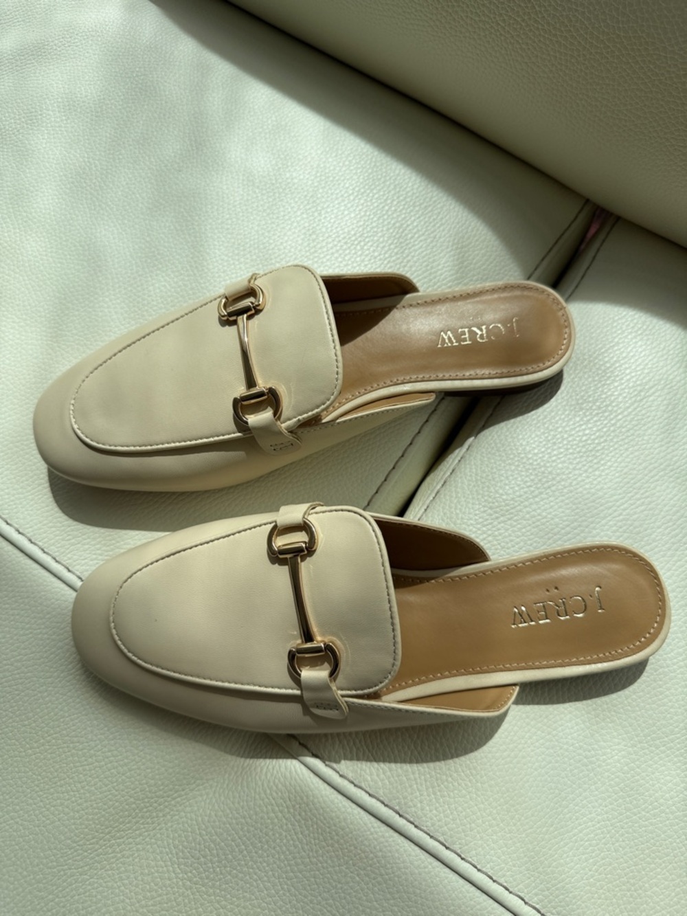 J. Crew Cream Flat Backless Mules - Picture 9 of 12